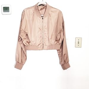Zara Zippered Bomber Jacket Size M
